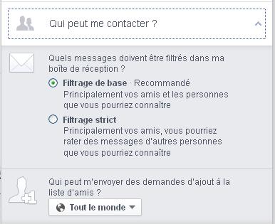 draguer sur facebook filtre spam