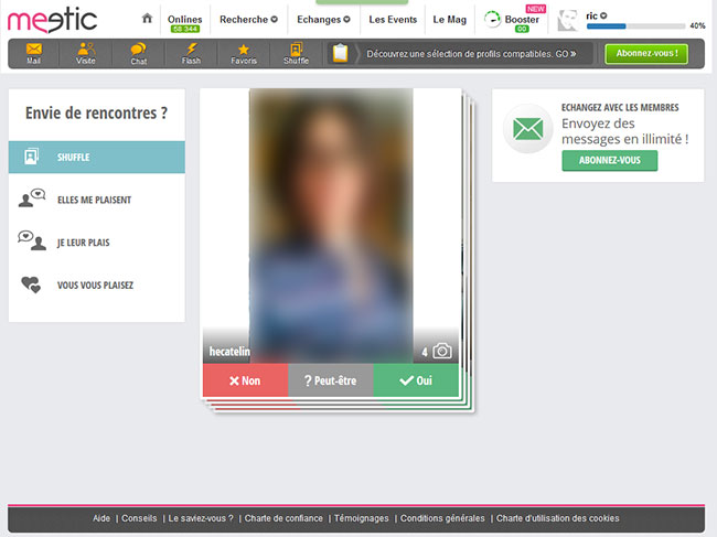 meilleur site de rencontres meetic recherche shuffle